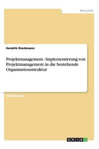 Projektmanagement - Implementierung von Projektmanagement in die bestehende Organisationsstruktur