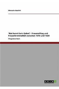 'Not kennt kein Gebot' - Frauenalltag und Frauenkriminalität zwischen 1914 und 1924