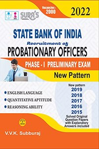 SURA`S SBI Bank Probationary Officers ( PO ) Phase I Preliminary Exam Guide Books (New Pattern) - LATEST EDITION 2024