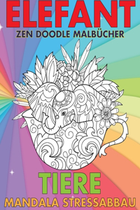 Zen Doodle Malbücher - Mandala Stressabbau - Tiere - Elefant