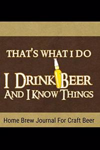 Home Brew Journal For Craft Beer