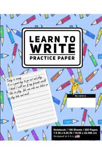 Learn To Write Practice Paper