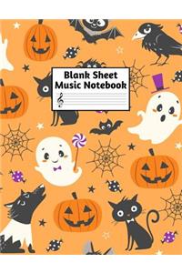 Blank Sheet Music Notebook: Easy Blank Staff Manuscript Book Large 8.5 X 11 Inches Musician Paper Wide 12 Staves Per Page for Piano, Flute, Violin, Guitar, Trumpet, Drums, Cell