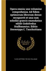 Opera omnia; uno volumine comprehensa. Ad fidem optimorum librorum denuo recognovit et una cum scholiis graecis emendatius edidit Godofredus Stallbaumius. Editio Stereotypa C. Tauchnitiana