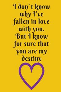 I don't know why I've fallen in love with you. But I know for sure that you are my destiny.