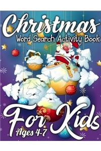 Christmas Word Search Activity Book for Kids Ages 4-7
