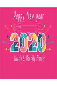 Happy new year 2020 Planner Weekly and Monthly