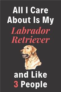 All I Care About Is My Labrador Retriever And Like 3 People - Pet Notebook/Journal