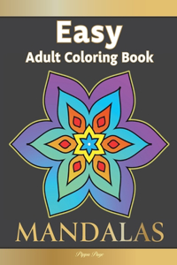 Large Print Easy Adult Coloring Book MANDALAS