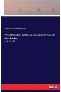 Personalstand der Lehrer an den deutschen Schulen in Mittelfranken