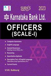 SURA`S Karnataka Bank Ltd Officers Scale-I Exam Book guide in English Medium 2023