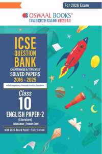 Oswaal ICSE QB Class 10 English Literature Paper-2 (2026) - (New)