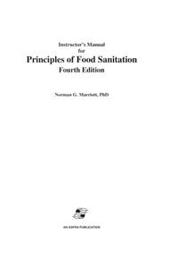 Instructor S Manual for Principles of Food Sanitation