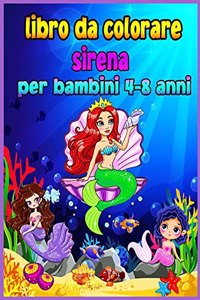 Libro da colorare sirena per bambini 4-8 anni