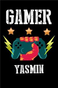 Gamer Yasmin: Liniertes Notizbuch für deinen Vornamen