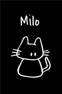 Milo: Composition Notebook Plain College Ruled Wide Lined 6" x 9" Journal Cute Meow Funny Kawaii Gifts for Cat Lover's Organizer Record Log Passwords Addr