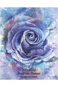 2019-2020 Academic Planner Weekly and Monthly Blue Roses
