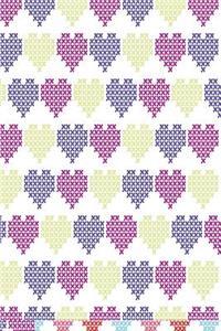 Notizbuch gestrickte Herzen - Violett purpur gold