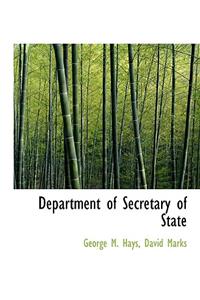Department of Secretary of State