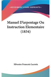 Manuel D'Arpentage Ou Instruction Elementaire (1834)