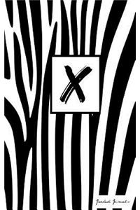 X: Personalized Initial Journal/Notebook/Diary - Zebra Print