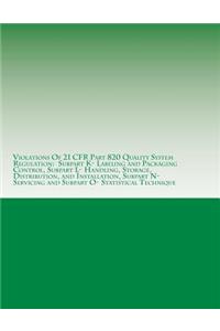 Violations Of 21 CFR Part 820 Quality System Regulation