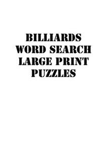 Billiards Word Search Large print puzzles