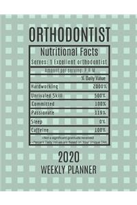 Orthodontist Weekly Planner 2020 - Nutritional Facts