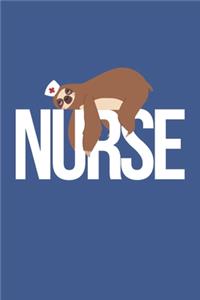 Nurse Sloth Funny Notebook, 6x9 Inch, 100 Page, Blank Lined, College Ruled Journal