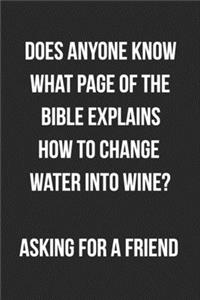 Does Anyone Know What Page Of The Bible Explains How To Change Water Into Wine? Asking For A Friend