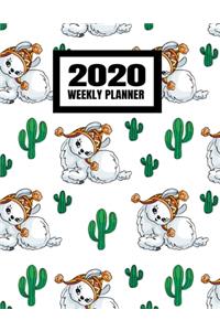 2020 Weekly Planner: January 2020 - December 2020 Calendar Agenda And Daily Schedule - Cool Llama Cactus (8.5"x11")