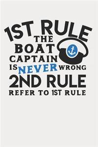 1st Rule Boat Captain Is Never Wrong 2nd Rule Refer to the 1st Rule