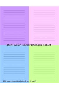 Multi-Color Lined Notebook Tablet