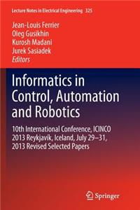 Informatics in Control, Automation and Robotics