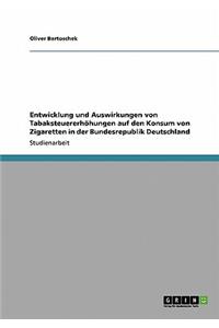 Entwicklung und Auswirkungen von Tabaksteuererhöhungen auf den Konsum von Zigaretten in der Bundesrepublik Deutschland