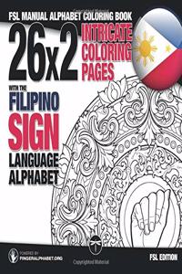 26x2 Intricate Coloring Pages with the Filipino Sign Language Alphabet