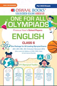 Oswaal One For All Olympiad Previous Years' Solved Papers, Class-6 English Hardcover Book (For 2023 Exam)