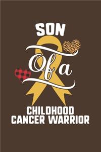 Son Of A Childhood Cancer Warrior: Childhood Cancer Awareness Leopard Buffalo Plaid Family Gift