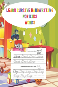 Learn Cursive Handwriting for Kids Words