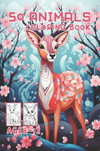 50 animals coloring book