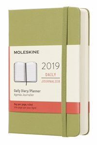 2019 Moleskine Notebook Lichen Green Pocket Daily 12-month Diary Hard