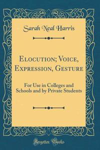 Elocution; Voice, Expression, Gesture: For Use in Colleges and Schools and by Private Students (Classic Reprint)