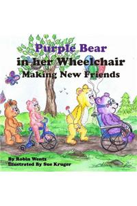 Purple Bear in her Wheelchair Making New Friends