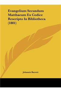 Evangelium Secundum Matthaeum Ex Codice Rescripto in Bibliotheca (1801)