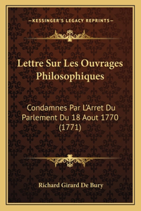 Lettre Sur Les Ouvrages Philosophiques