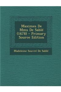 Maximes de Mms de Sable (1678)