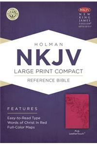 NKJV Large Print Compact Reference Bible, Pink LeatherTouch
