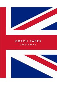 Graph Paper Journal: Union Jack, 150 Graph Pages, 8"x10", 1/4 Inch Grid, Professionally Designed