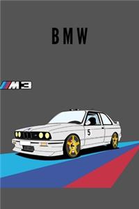 BMW Notizbuch Taschenbuch Journal Leniert A5 100 Seiten, Vintage Softcover, Weißes Papier - Dickes Notizheft, Skizzenbuch, Zeichenbuch, Blankobuch, Sketchbook