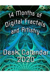 14 Months of Digital Fractals and Artistry Desk Calendar 2020